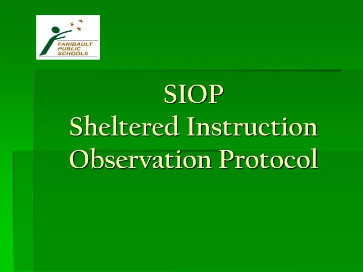 siop sheltered instruction observation protocol