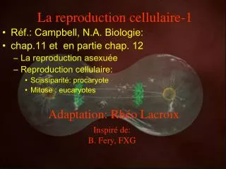 la reproduction cellulaire 1