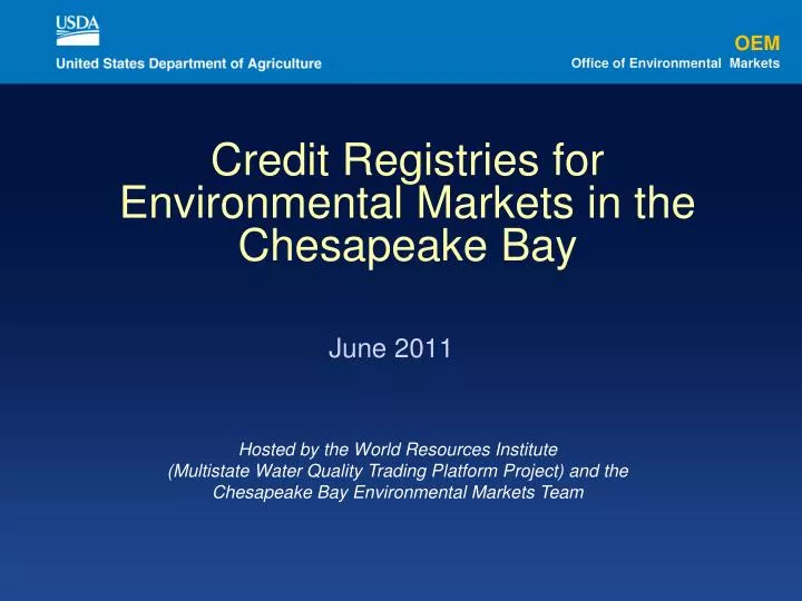 credit registries for environmental markets in the chesapeake bay