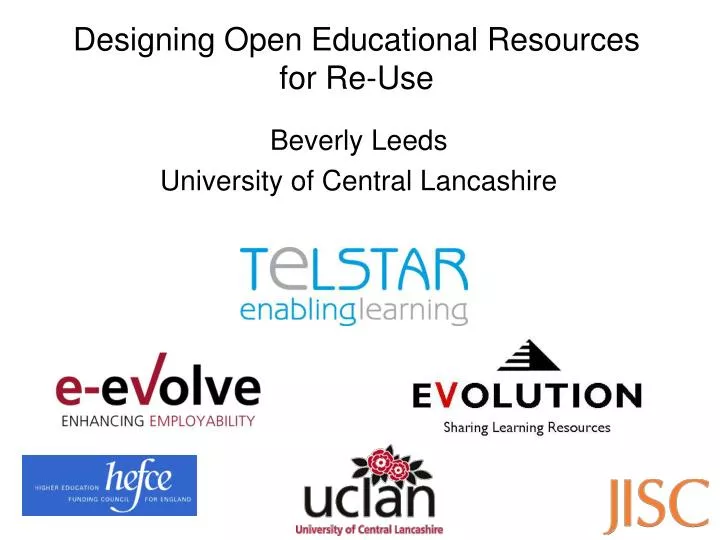 designing open educational resources for re use