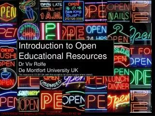 Introduction to OER