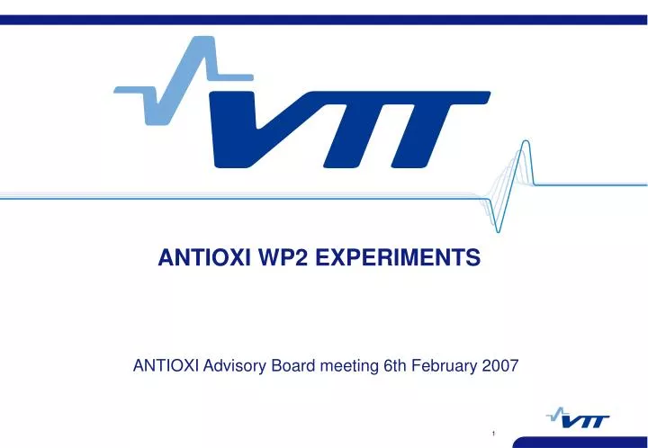 antioxi wp2 experiments
