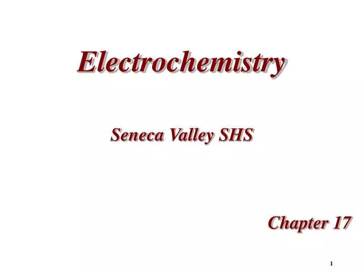 electrochemistry