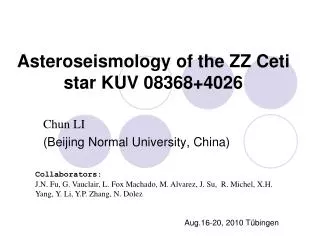Asteroseismology of the ZZ Ceti star KUV 08368+4026