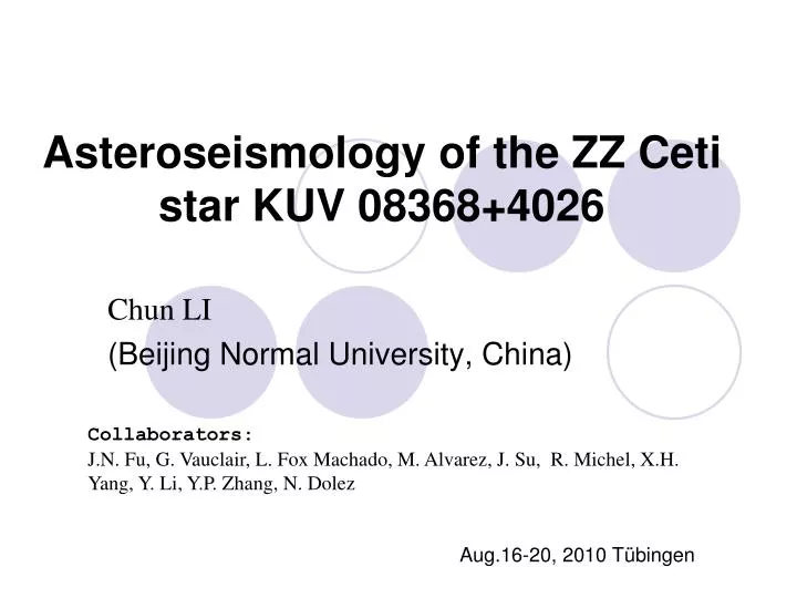 asteroseismology of the zz ceti star kuv 08368 4026