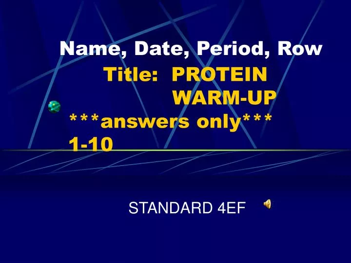 title protein warm up answers only 1 10