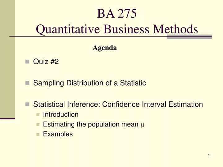 ba 275 quantitative business methods