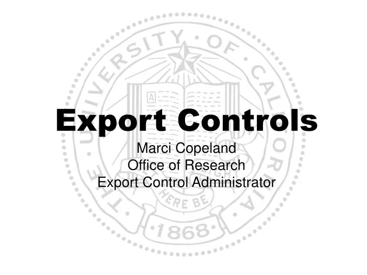 export controls marci copeland office of research export control administrator