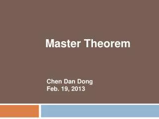 Master Theorem