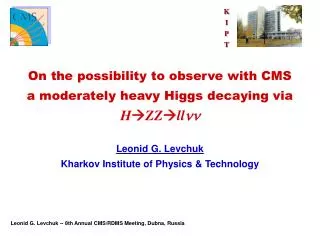 On the possibility to observe with CMS a moderately heavy Higgs decaying via H ? ZZ ? ll nn