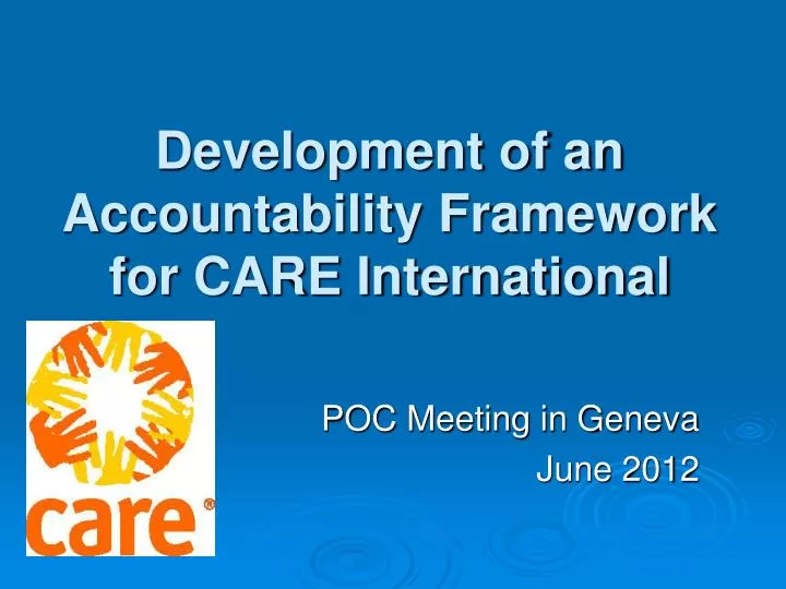 development of an accountability framework for care international