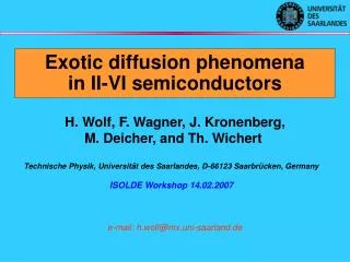Exotic diffusion phenomena in II-VI semiconductors
