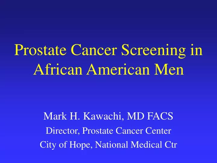 prostate cancer screening in african american men