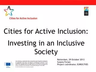 Cities for Active Inclusion: Investing in an Inclusive Society