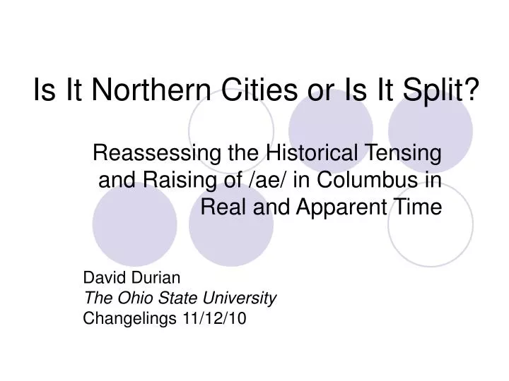 is it northern cities or is it split