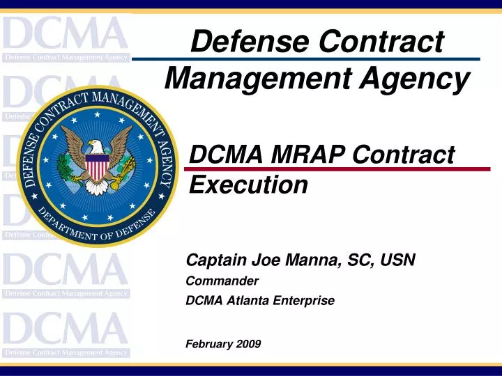 dcma mrap contract execution