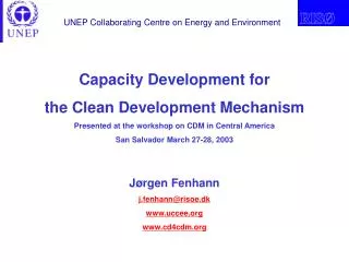 Capacity Development for the Clean Development Mechanism