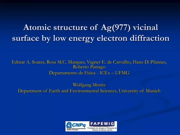 atomic structure of ag 977 vicinal surface by low energy electron diffraction