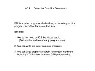 LAB #1: Computer Graphics Framework