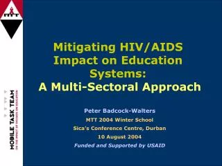 Mitigating HIV/AIDS Impact on Education Systems: A Multi-Sectoral Approach