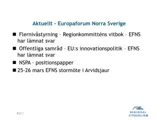 Aktuellt - Europaforum Norra Sverige