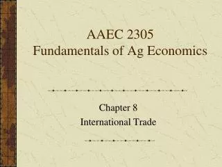 AAEC 2305 Fundamentals of Ag Economics