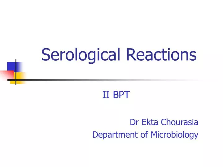 serological reactions