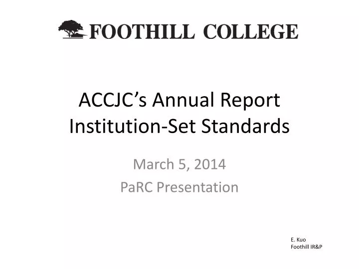 accjc s annual report institution set standards