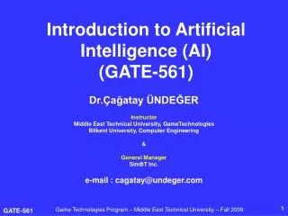 Introduction to Artificial Intelligence (AI) (GATE-561)