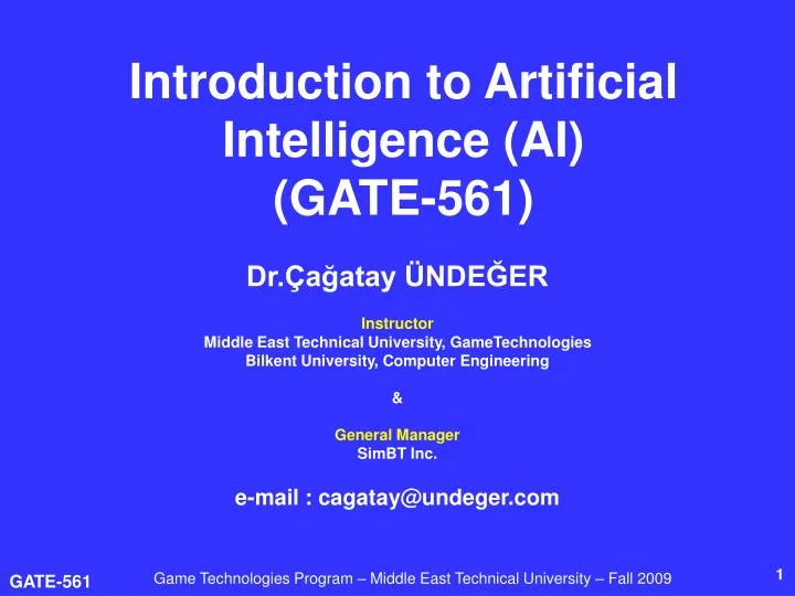 introduction to artificial intelligence ai gate 561