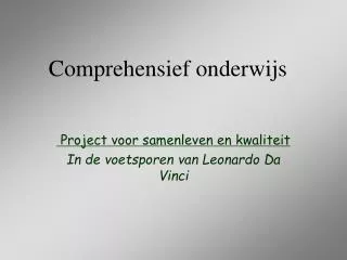 project voor samenleven en kwaliteit in de voetsporen van leonardo da vinci