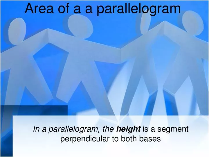 area of a a parallelogram
