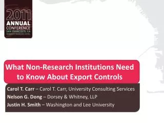 What Non-Research Institutions Need to Know About Export Controls