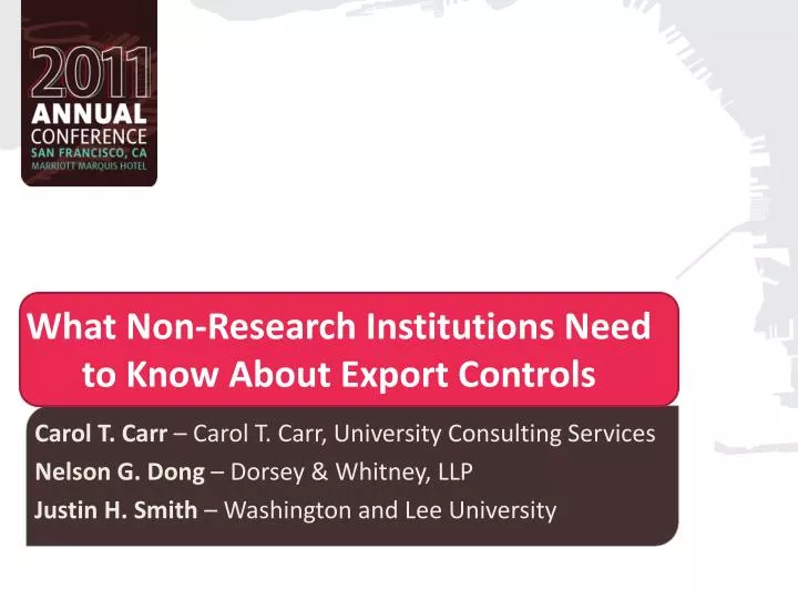 what non research institutions need to know about export controls
