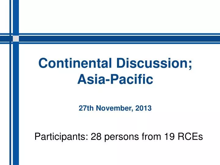 continental discussion asia pacific 27th november 2013