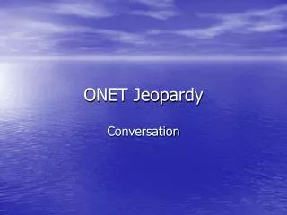 ONET Jeopardy
