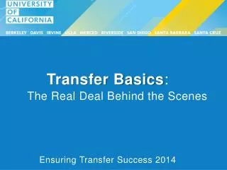 Transfer Basics : The Real Deal Behind the Scenes