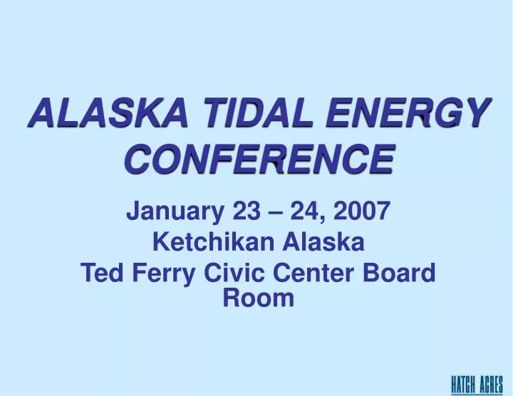 alaska tidal energy conference