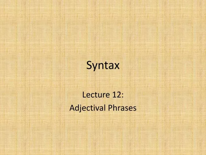 syntax