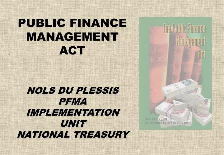 public finance management act nols du plessis pfma implementation unit national treasury