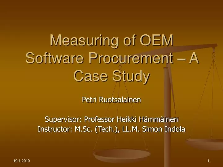 measuring of oem software procurement a case study