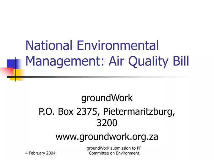 national environmental management air quality bill