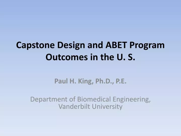 capstone design and abet program outcomes in the u s