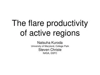 The flare productivity of active regions