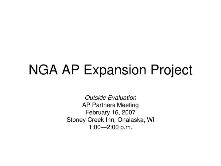 nga ap expansion project