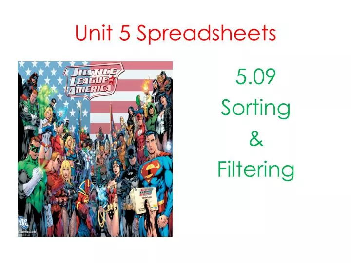 unit 5 spreadsheets