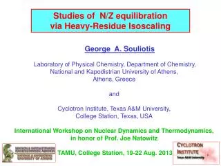 George A. Souliotis Laboratory of Physical Chemistry, Department of Chemistry,