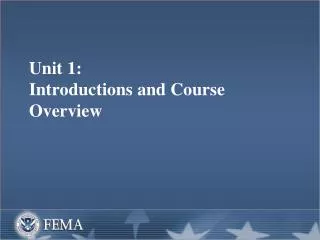 Unit 1: Introductions and Course Overview
