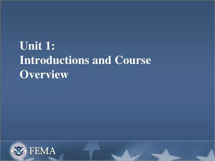 unit 1 introductions and course overview