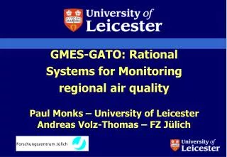 GMES-GATO: Rational Systems for Monitoring regional air quality